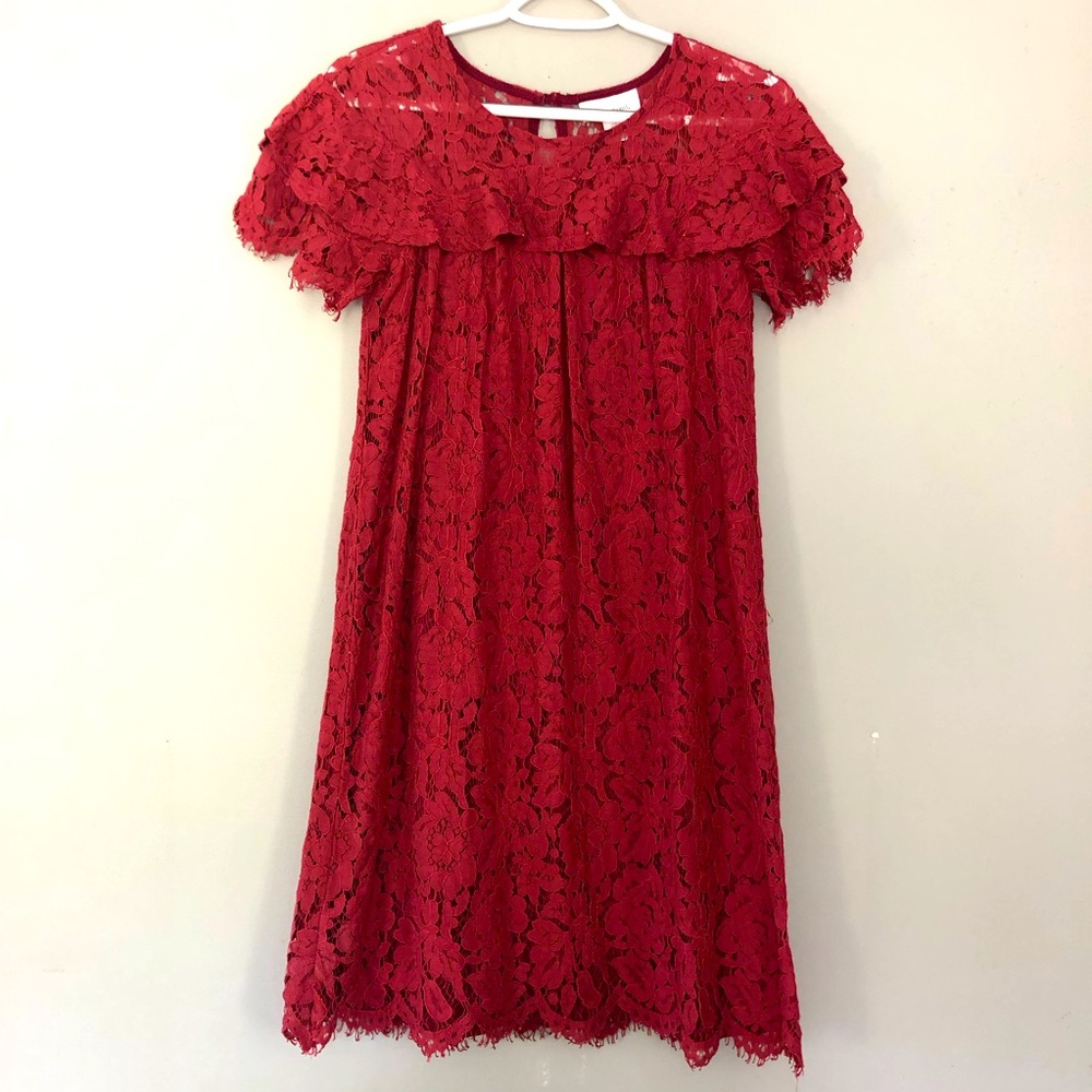 Motherhood Maternity Lace Dress (Dark Pink) Sz S